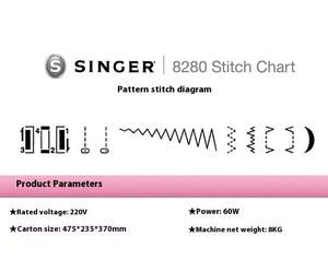 Machine <span class=keywords><strong>à</strong></span> Coudre Singer 8280 Domestique Électrique Multifonction - Product Image 5