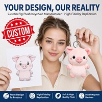 Porte-clés Mascotte Cochon Personnalisé en Peluche, Vente en Gros, Breloque de Sac en Peluche Douce, Porte-clés en Peluche Personnalisé, Faible MOQ, Commande OEM ODM