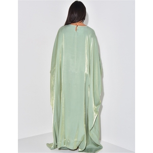 เดรสลำลองผ้าซาตินแขนค้างคาวทรงสวิงสำหรับผู้หญิง แฟชั่นเดรสหลวมๆ - Product Image 6