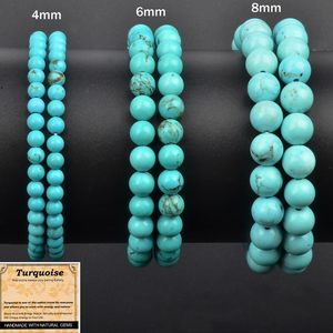 Cuentas sueltas al por mayor, cuentas <span class=keywords><strong>de</strong></span> piedra azul <span class=keywords><strong>turquesa</strong></span>, <span class=keywords><strong>piedras</strong></span> <span class=keywords><strong>preciosas</strong></span> redondas para la fabricación <span class=keywords><strong>de</strong></span> joyas DIY - Product Image 2