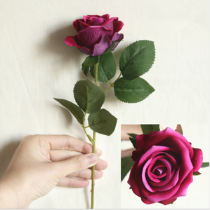 E-2083 toptan hollanda güller yapay velours gül ev iç dekorasyon ipek kadife yapay gül çiçekler - Product Image 6