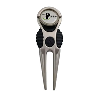 Outil de réparation de divots de golf durable avec revêtement en caoutchouc, fourche ergonomique et poignée antidérapante pour l'entretien des greens