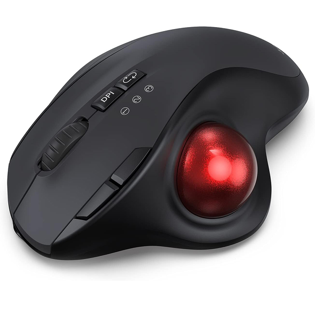 Wireless Trackball Mouse 2400DPI Rechargeable Ergonomic Wireless Mouse for PC Laptop Pad Computer