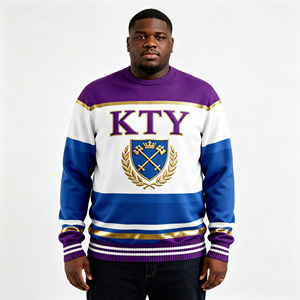 Maglione Casual da Uomo con Collo Tondo, Stile Fraternità Greca, Personalizzabile, Taglie Grandi, Produzione Diretta - Product Image 1