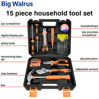 Kit d'outils professionnel Big Walrus DHSTT-015 pour l'entretien informatique et domestique, comprenant un tournevis combiné et une clé à molette réglable en plastique