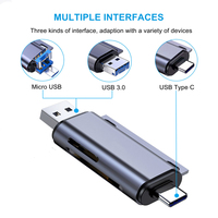 Lector de tarjetas SD 3 en 1, USB C, OTG, tipo C, USB 3,0, lector de tarjetas de memoria SD, TF, SDHC, OTG, para PC, teléfono móvil y tableta