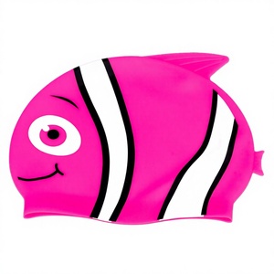 Xinfa Children's Cartoon Fish Silicone <b>Waterproof</b> Non-Slip <b>Swim</b> <b>Cap</b> Wholesale - Product Image 1