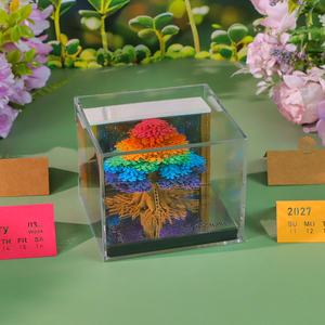 Bloc <span class=keywords><strong>de</strong></span> Notas 3D con Diseño <span class=keywords><strong>de</strong></span> Árbol <span class=keywords><strong>de</strong></span> la Vida y Chakras, Calendario 2027, Cubo <span class=keywords><strong>de</strong></span> Papel con Luz LED para Decoración <span class=keywords><strong>de</strong></span> Escritorio - Product Image 3