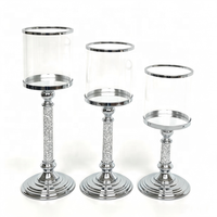 Porte-bougie Hurricane, élégant chandelier à tige haute, bougie pilier en option, taille et finition personnalisables pour table de mariage et décoration intérieure
