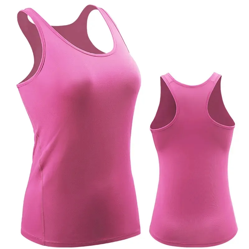 Özelleştirilmiş kadın T-shirt kolsuz üst yoga spor spor yelek kadın koşu eğitim takım elbise
