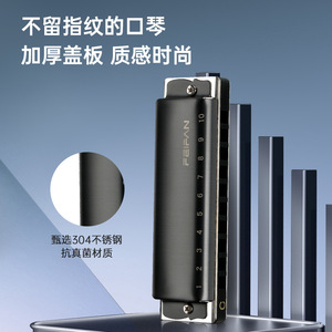 Armónica Blues Feifan Le-ma20 de 10 Orificios en Clave de Do, Instrumento Profesional de Metal para Principiantes y Avanzados - Product Image 2