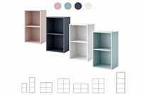 Rak Buku Etagere Kayu Rekayasa Modern Modular Hemat-Ruang 10+ Rak Desain Multifungsi Apartemen Kamar Tidur