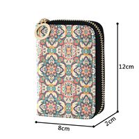 Porte-cartes d'identité en cuir PU avec fermeture éclair, motif Mandela bohème marocain, pochette à monnaie, portefeuille en cuir – Nouveauté promotionnelle