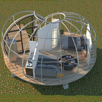 Tente de luxe extérieure pour glamping, structure en membrane tendue PVDF, architecture en forme d'escargot, hôtel de tentes préfabriquées