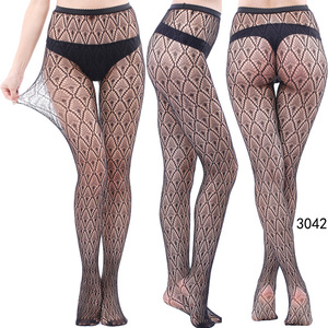 Collants résille jacquard personnalisés en gros, motifs léopard/rayures/filet d'araignée, collants résille taille haute sexy pour femmes - Product Image 4
