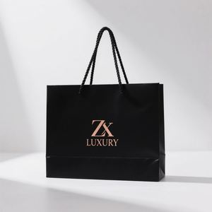 Sac en papier kraft personnalisé pour vêtements, matériaux recyclés avec logo imprimé offset et fermeture magnétique, emballage alimentaire - Product Image 2