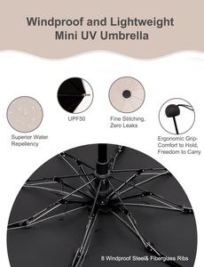 Custom Logo <b>Umbrella</b> UV Protection Travel <b>Umbrella</b> Small Portable <b>Windproof</b> Promotional Rain Sun <b>Umbrella</b> With Logo - Product Image 3