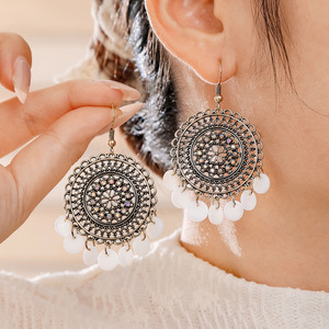 Pendientes Colgantes de Moda para Mujer, Aleación de Zinc, Cristal, Diamantes de Imitación, Forma de Flor, Imitación de Perla, Joyería para Fiesta - Product Image 3