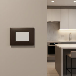 Placa de 3 Vías Color Marrón Oscuro Compatible con Vimar Arke - Product Image 3