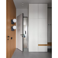 Bisagras ocultas de madera maciza para interiores de diseño moderno personalizado, arco Invisible MDF, manija de agujero de llave oculta para privacidad, dormitorio