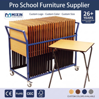 Bureau d'examen moderne en bois, table d'étude pliable pour étudiants, mobilier scolaire, table pliante personnalisée au design simple