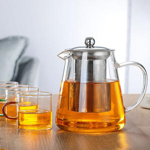 <span class=keywords><strong>Teiera</strong></span> Ecologica in Vetro con Filtro e Coperchio in Acciaio Inox, Set <span class=keywords><strong>Teiera</strong></span> in Vetro <span class=keywords><strong>Borosilicato</strong></span> Alto da 450ml, 550ml, 800ml, 950ml - Product Image 4