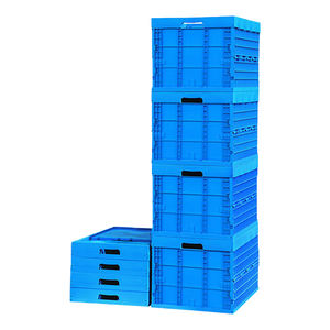 Caja de almacenamiento plegable de plástico al por mayor caja móvil de rotación de plástico caja de plástico plegable con tapa - Product Image 4