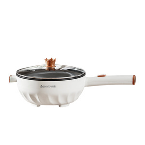 Olla eléctrica Chigo de 220V, antiadherente, multifunción, para uso doméstico y en dormitorios, con tapa de vidrio y asa tipo corona. - Product Image 1