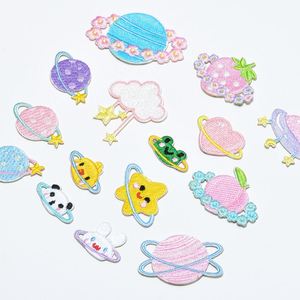 Self Adhesive Kawaii Embroidery Macaron Color Fruit Star Patch for Girls Women - Product Image 5