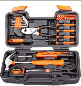 Kit d'outils ménagers 39 pièces, ensemble d'outils de réparation domestique avec marteau, tournevis, pinces et boîte de rangement pour le bricolage et l'entretien - Product Image 6