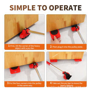 Juego de 5 Herramientas Resistentes para Mover Muebles y Electrodomésticos con Ruedas de Goma para Uso Doméstico - Product Image 5