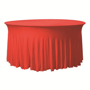 Nappe de table ronde, housse de table ronde 4 pieds/6 pieds/8 pieds, grande nappe ronde pour 10 personnes, sièges, sièges, grande nappe ronde ajustée avec jupe - Product Image 4