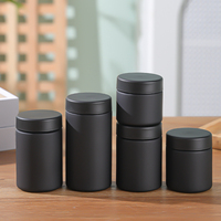 Pot en verre noir mat résistant aux enfants avec couvercle à vis en plastique noir, personnalisable en couleur, 60 ml, 90 ml, 120 ml, 150 ml, 180 ml, pour emballage de fleurs