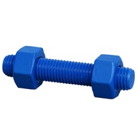PTFE Coated Full Thread Stud Bolt With Hex Nuts High Temperature Corrosion Resistant Fastener for Chemical Pipeline Connection