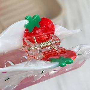 Molletta per capelli a forma di torta di fragole, molletta per capelli a forma di squalo per la parte posteriore della testa, accessorio per capelli per ragazze - Product Image 3