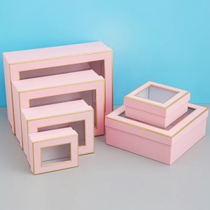库存豪华粉色玫瑰包装纸方形鲜花包装盒 - Product Image 6