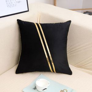 Modern <b>Patchwork</b> Home Decoration <b>Throw</b> Case Cushion Cover Luxury Velvet Pillow Covers With Zipper Gold Edging - Product Image 3