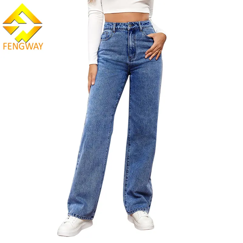 กางเกงยีนส์ทรงสลิมฟิตสำหรับผู้หญิงกางเกงยีนส์ซักเอวสูงแบบลำลองตามสั่ง