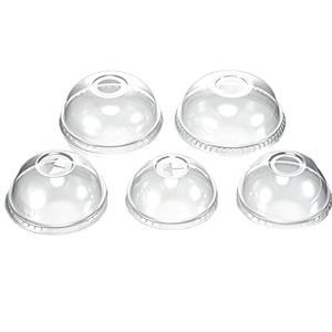 Tapas de Plástico PET Desechables al por Mayor de 90mm y 95mm - Tapas Transparentes Tipo Cúpula/Planas/Sin Popote para Vasos de Boba, Café, Zumo para Llevar - Product Image 1