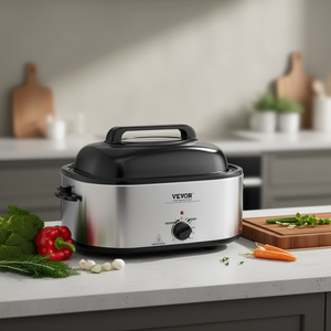 Horno asador eléctrico Vevor de 24Qt de acero inoxidable con tapa autorecargable y temperatura ajustable para cocinar pavo - Product Image 2