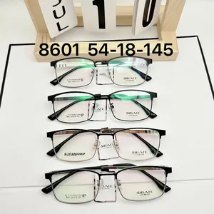 Shenzhen Pure Titanium Metal IP Galvanizado Hombres Gafas de negocios Marco de moda Marco de cejas para <span class=keywords><strong>miopía</strong></span> Uso óptico - Product Image 6