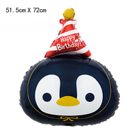 Nouveau ballon en aluminium motif ours coréen, chapeau d'anniversaire, pingouin, pour la première fête d'anniversaire, arrangement photo