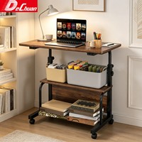 Table d'appoint polyvalente pour ordinateur portable avec étagère centrale amovible et réglage de hauteur de 13,8 pouces