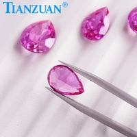 Tianzuan Lab Grown Saphir Edelstein Birnen form Rose Pink Farbe Saphir Natur geschnittener Stein mit Injektionen Lose Saphir Stein