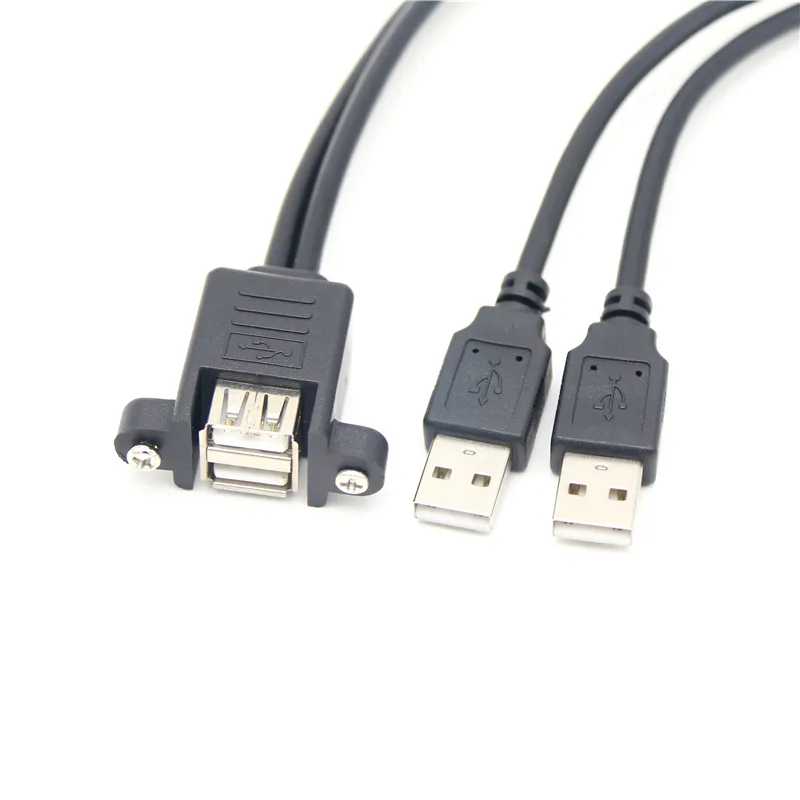 고속 전송 USB 2.0 이중 유형 A 연장 케이블에 이중 여성 항구 패널 산