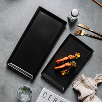 Ensembles de vaisselle personnalisés Fournitures pour hôtels et restaurants de luxe Ensemble de couverts et bol en céramique noir mat et ensemble d'assiettes