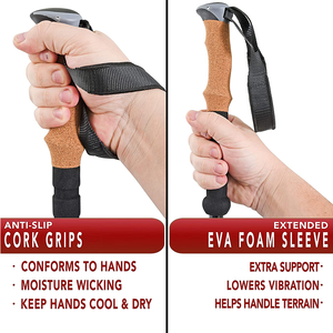 100% carbono nórdicos bastón <span class=keywords><strong>bastones</strong></span> <span class=keywords><strong>de</strong></span> esquí hombre mujer <span class=keywords><strong>bastones</strong></span> postes <span class=keywords><strong>trekking</strong></span> senderismo ultraligero 3 secciones para al aire libre - Product Image 4