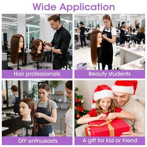 <span class=keywords><strong>Tête</strong></span> de mannequin avec 100% cheveux humains, 18 ''vrais cheveux Cosmétologie Mannequin <span class=keywords><strong>tête</strong></span> de mannequin coiffure pratique - Product Image 6