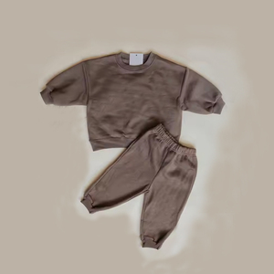 Bộ đồ thể thao trẻ em tùy chỉnh linh hoạt, áo sweatshirt đơn giản, bộ đồ jogger thoáng khí, bộ hai mảnh thu đông cho bé trai - Product Image 1