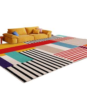 Tapis Bauhaus géométrique abstrait rectangulaire en velours cristal imperméable pour salon - Product Image 4